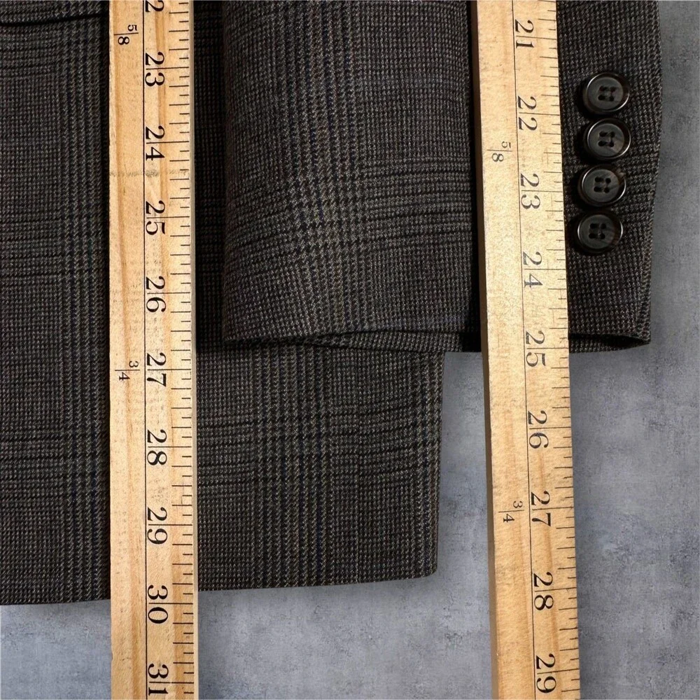 RALPH LAUREN Men’s Blazer 42R Sport Coat 2-Button Jacket Brown Wool Plaid